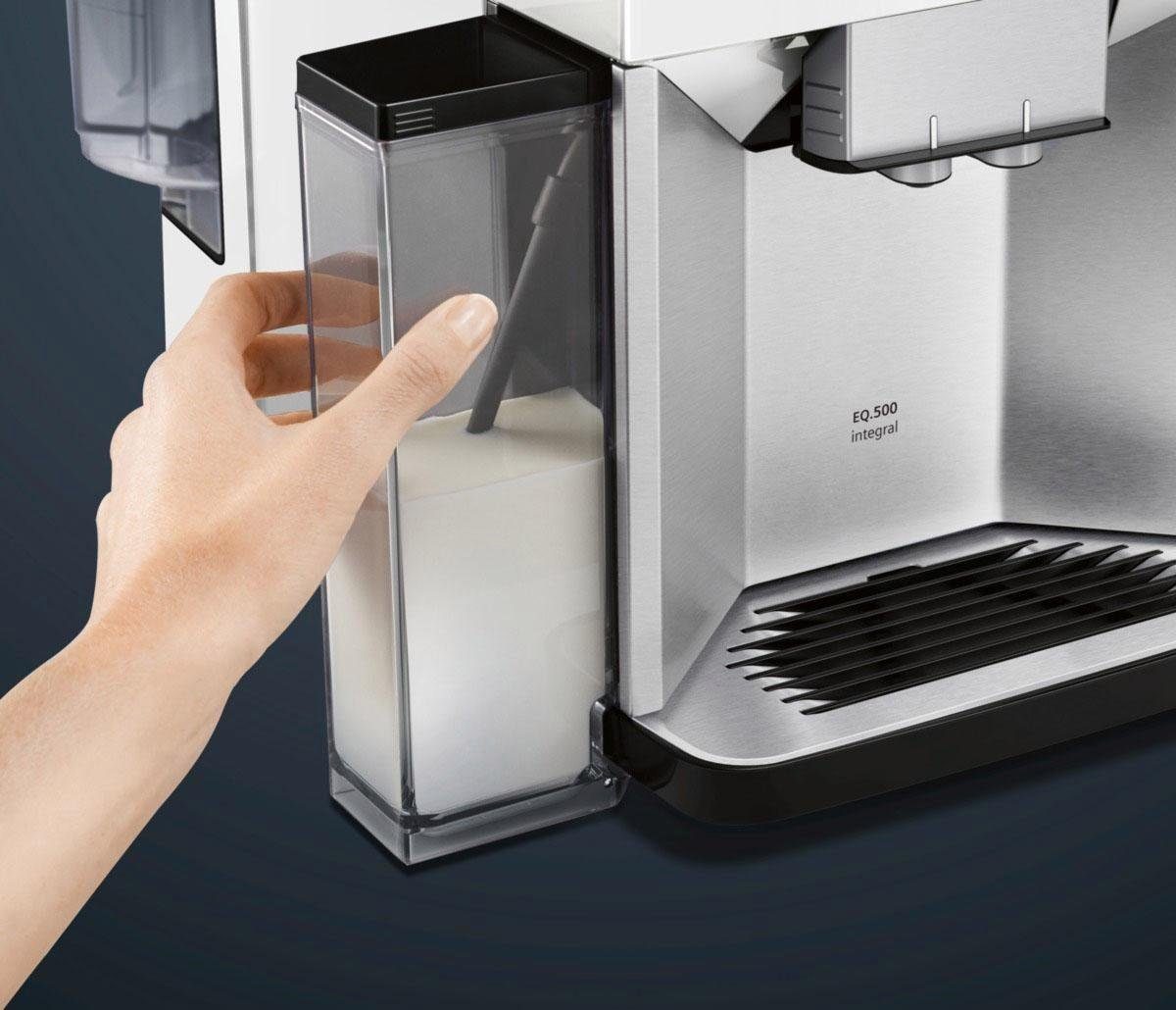SIEMENS Kaffeevollautomat EQ.500 integral TQ507D02, einfache Bedienung, integrierter Milchbehälter, 2 Tassen gleichzeitig