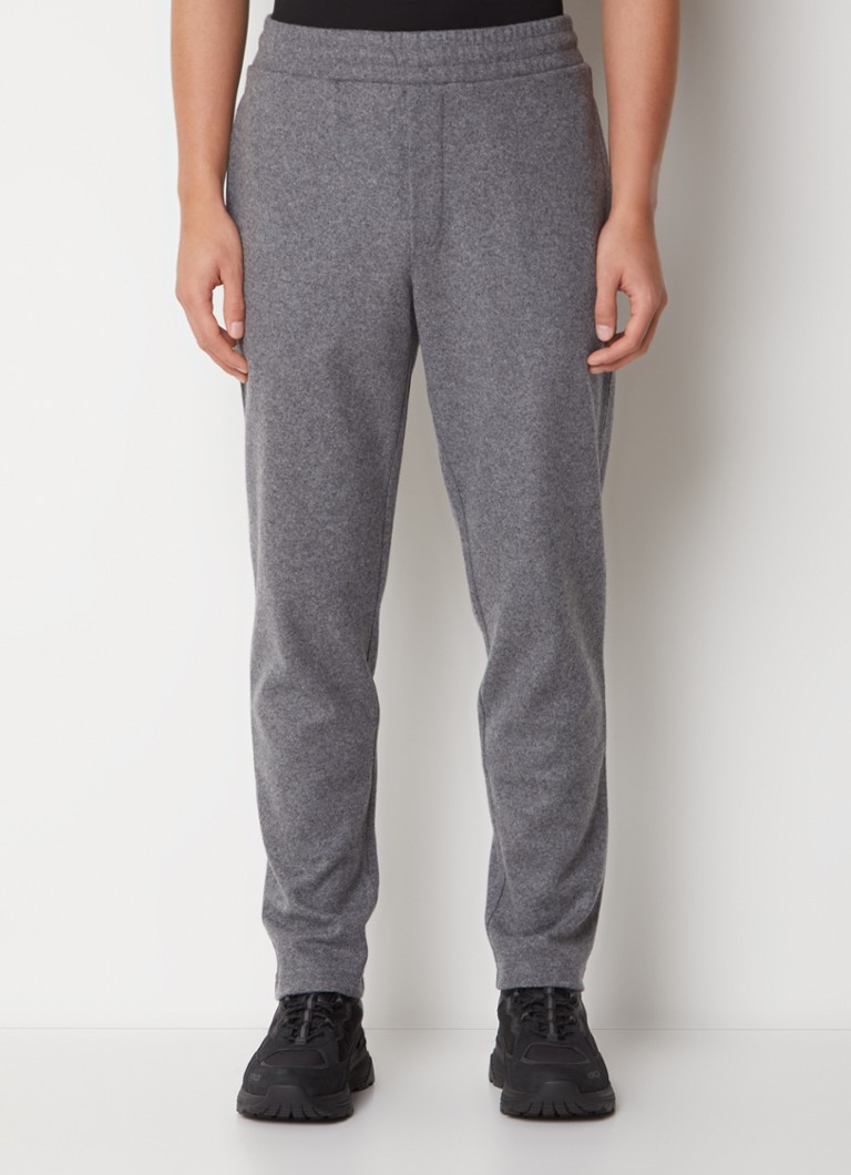 Pantaloni de trening Moncler slim fit din amestec de lână virgină melanjată