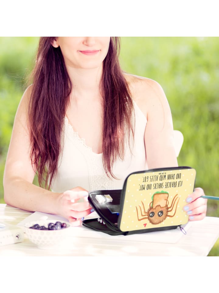 Mr. & Mrs. Panda Federmappe Spinne Agathe Sandwich mit Spruch in Gelb Pastell günstig kaufen onesize