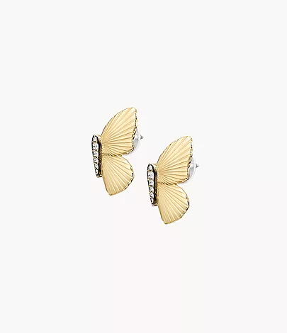 Fossil Ohrstecker Metamorphosis Butterfly Edelstahl goldfarben