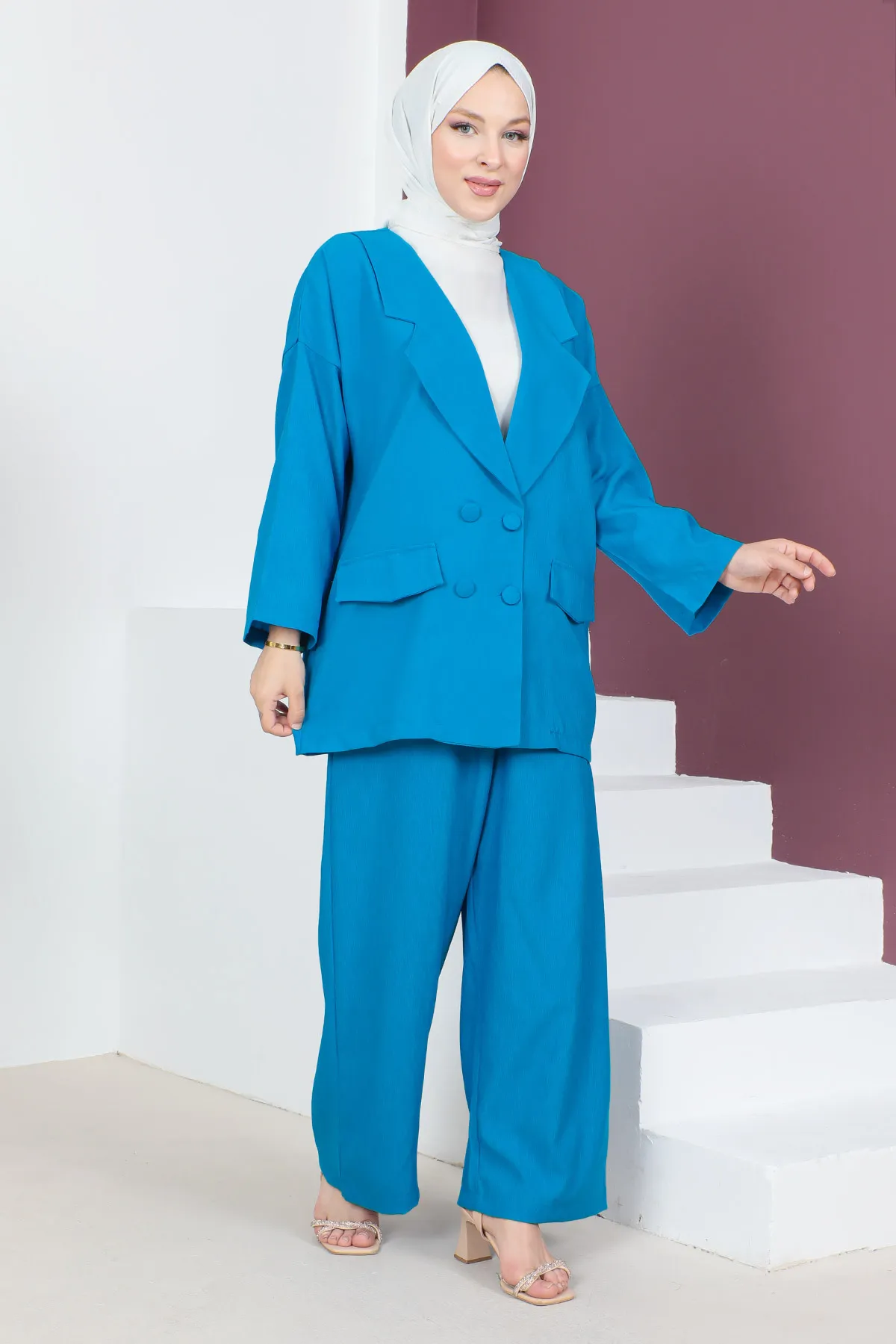 Tesettür Dünyası  Jackenanzug TSD230537 Blau