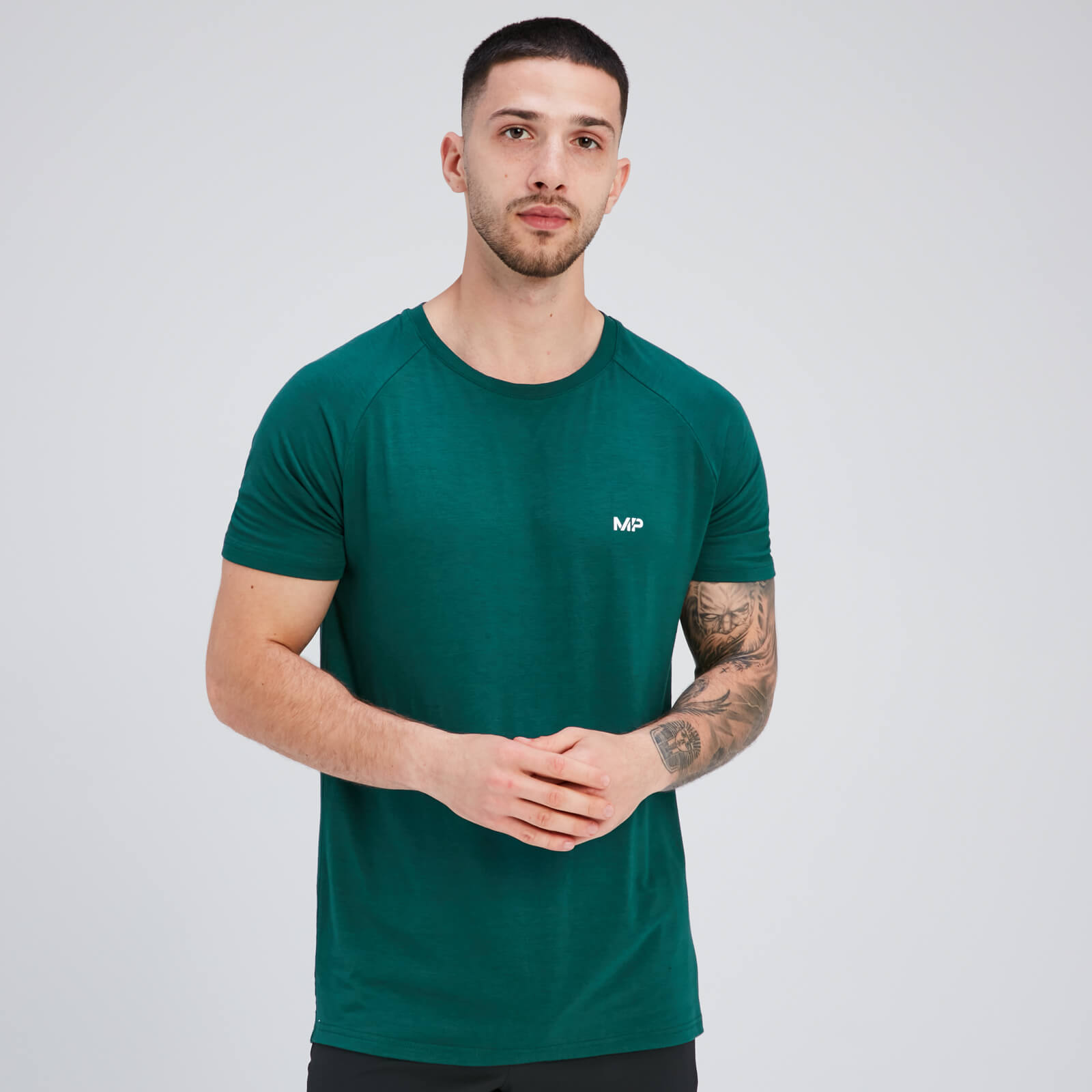 T-shirt à manches courtes MP Performance pour hommes – Bleu sarcelle foncé
