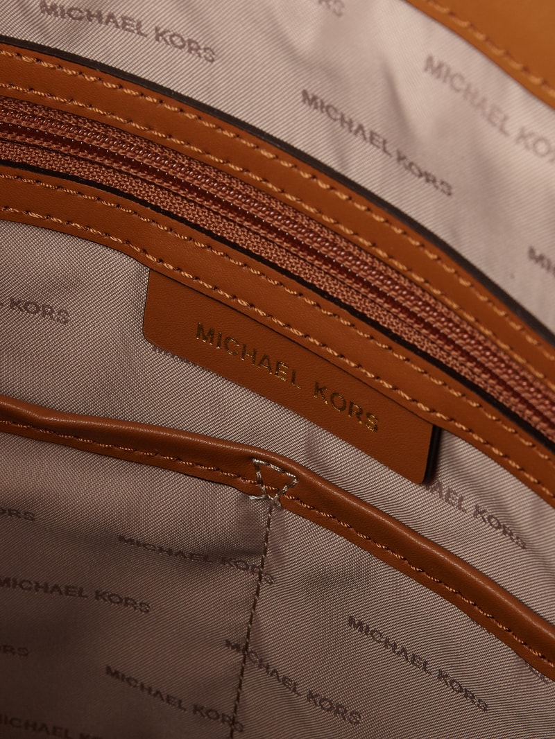 Shopper mit Logo-Muster in mittelbraun