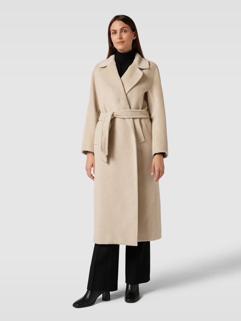 Mantel mit Bindegürtel Modell 'TEMPERA' in beige