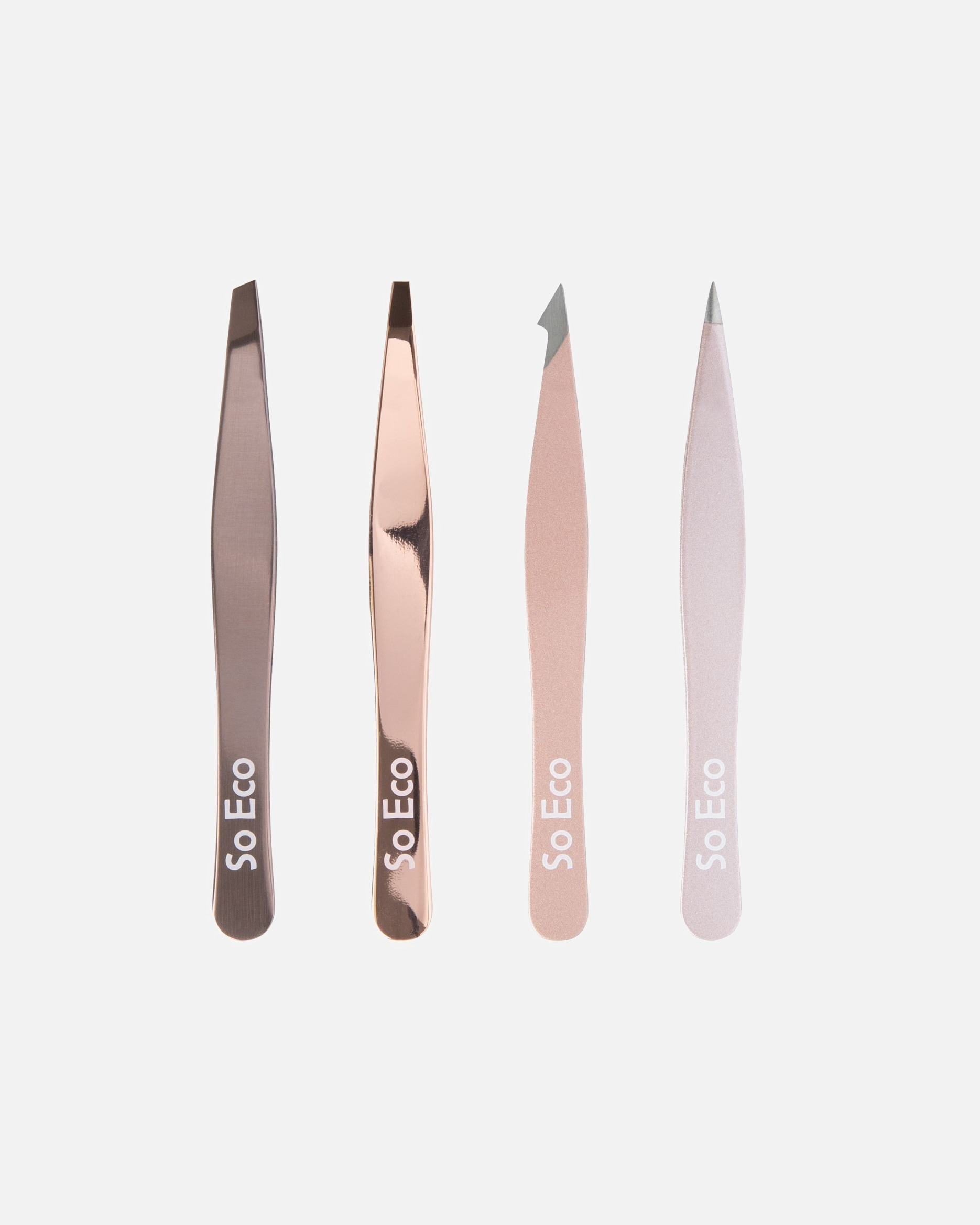 SoEco Rose Gold 4-Piece Tweezers Set