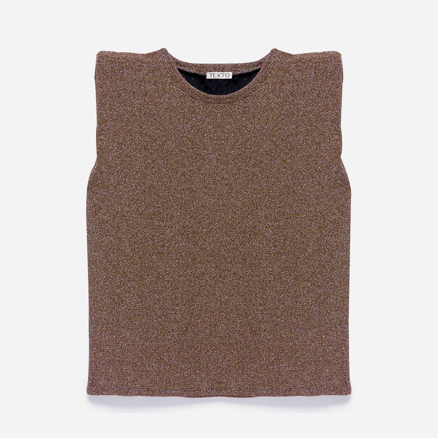 Top TEXTO lurex cuivré avec épaulettes