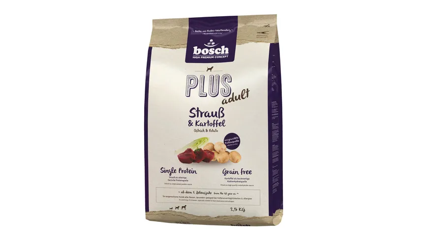 bosch Dog Hundetrockenfutter HPC Plus Strauß & Kartoffel 2,5kg 2.5 kg