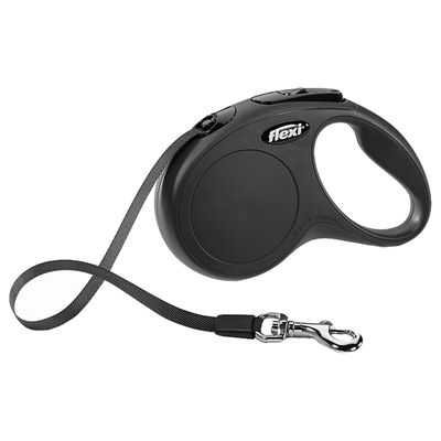 flexi New Classic Gurt-Leine S schwarz, 5 m