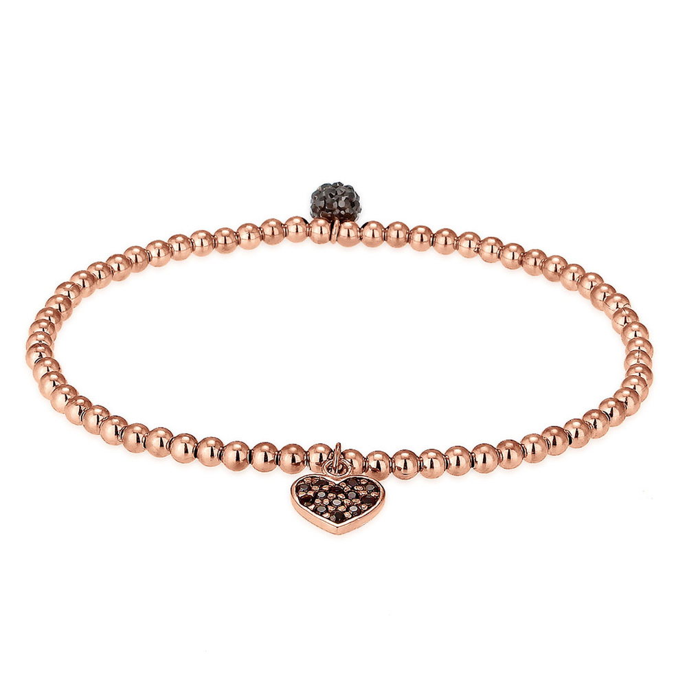 Elli Elli Bracelet Femme Pendentif Coeur Engagement avec Cristaux en Argent Sterling 9 Bracelet