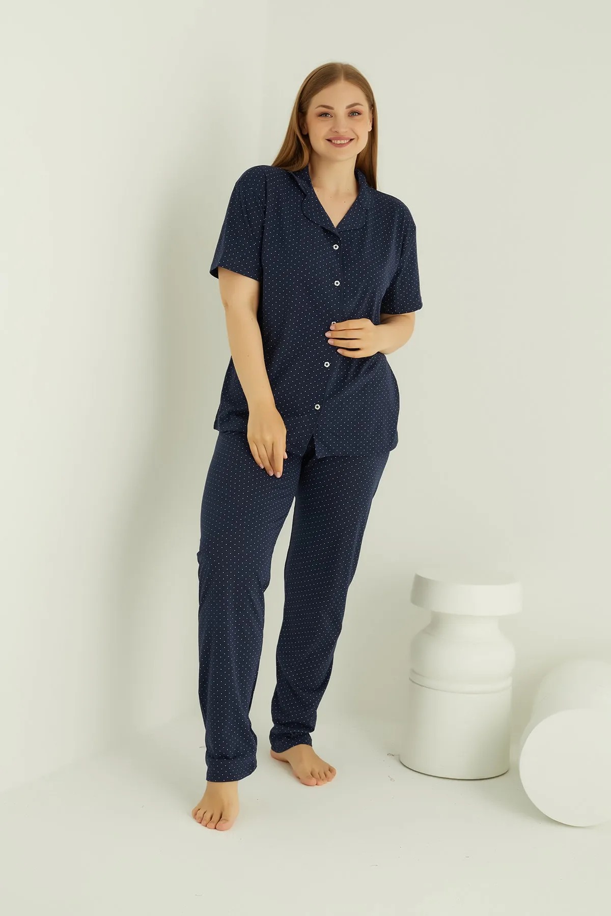 ELİTOL  ÜBERGROßES PYJAMA-SET AUS BAUMWOLLE MIT KNÖPFEN