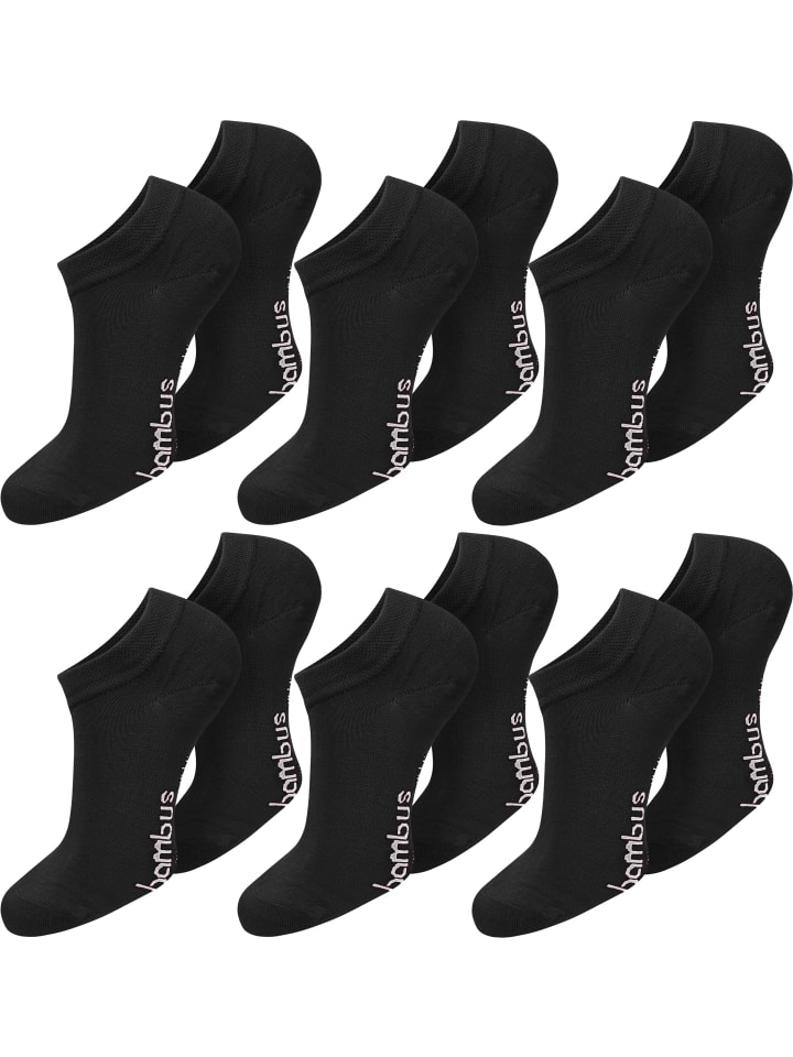 normani 6 Paar Bambus-Gesundheitssocken Sneakers in Schwarz günstig kaufen