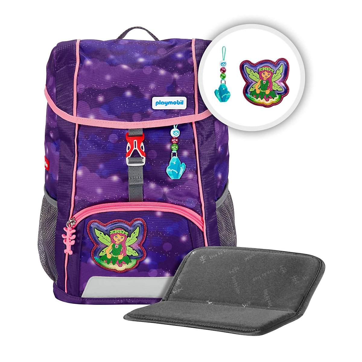 Kinderrucksack KID Playmobil® Adventures of Ayuma, Leavi, inkl. Sitzkissen & MAGIC MAGS
