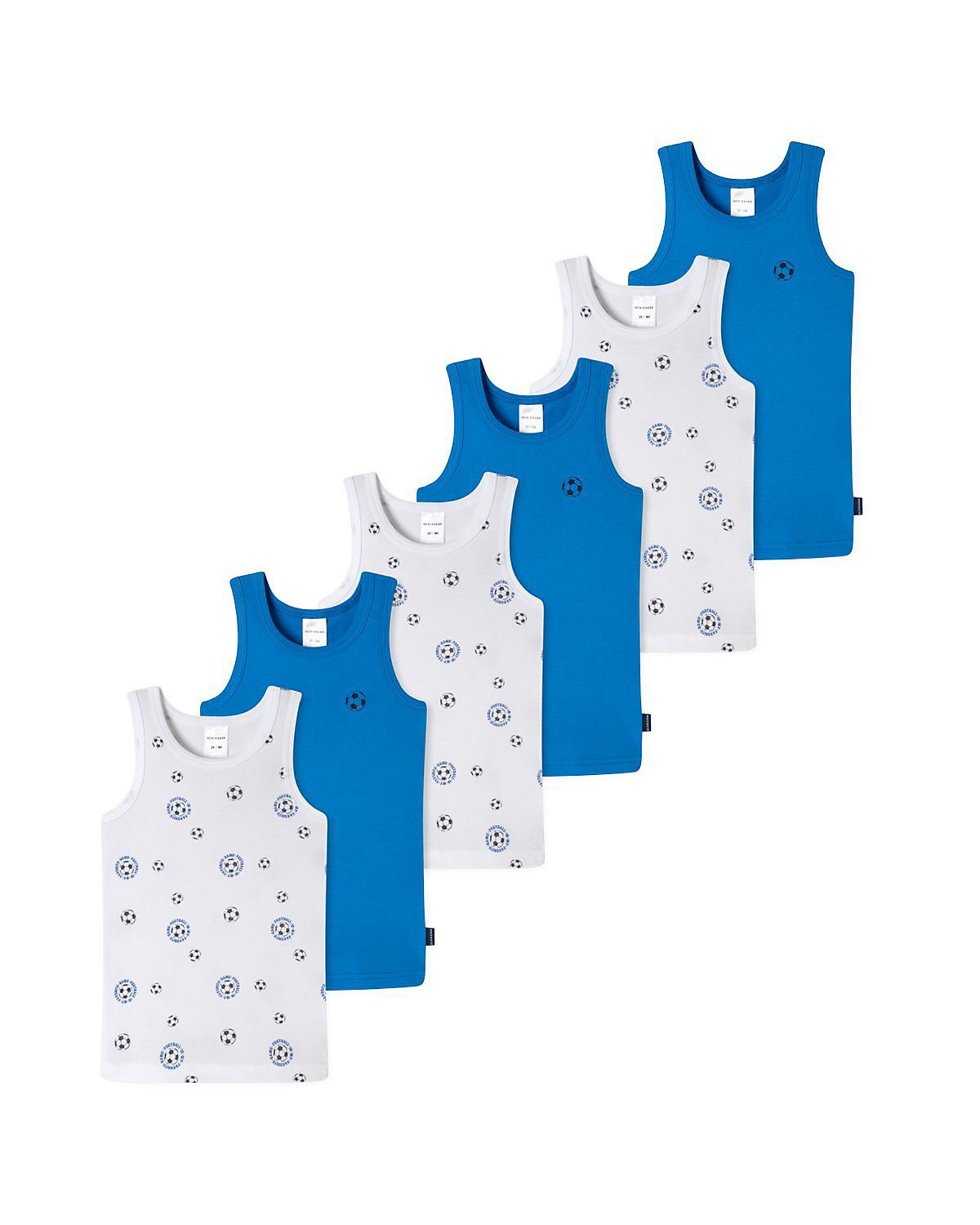 Unterhemd / Tanktop 6er Pack Kids Boys Feinripp Organic Cotton Unterhemden für Jungen