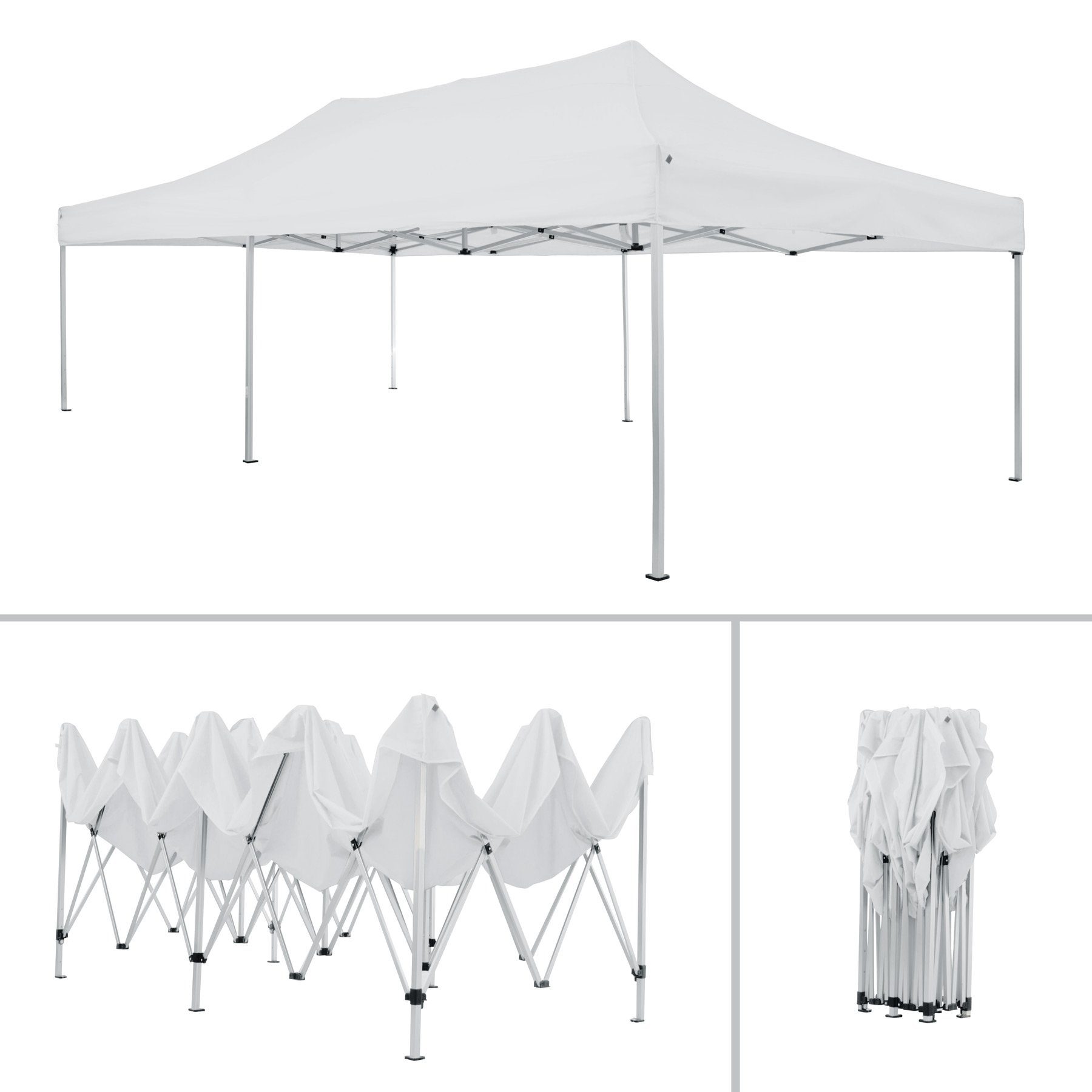 tectake Pavillon Viola, mit 3 Seitenteilen, (Set inkl. Seitenteile), Verstellbare Höhe