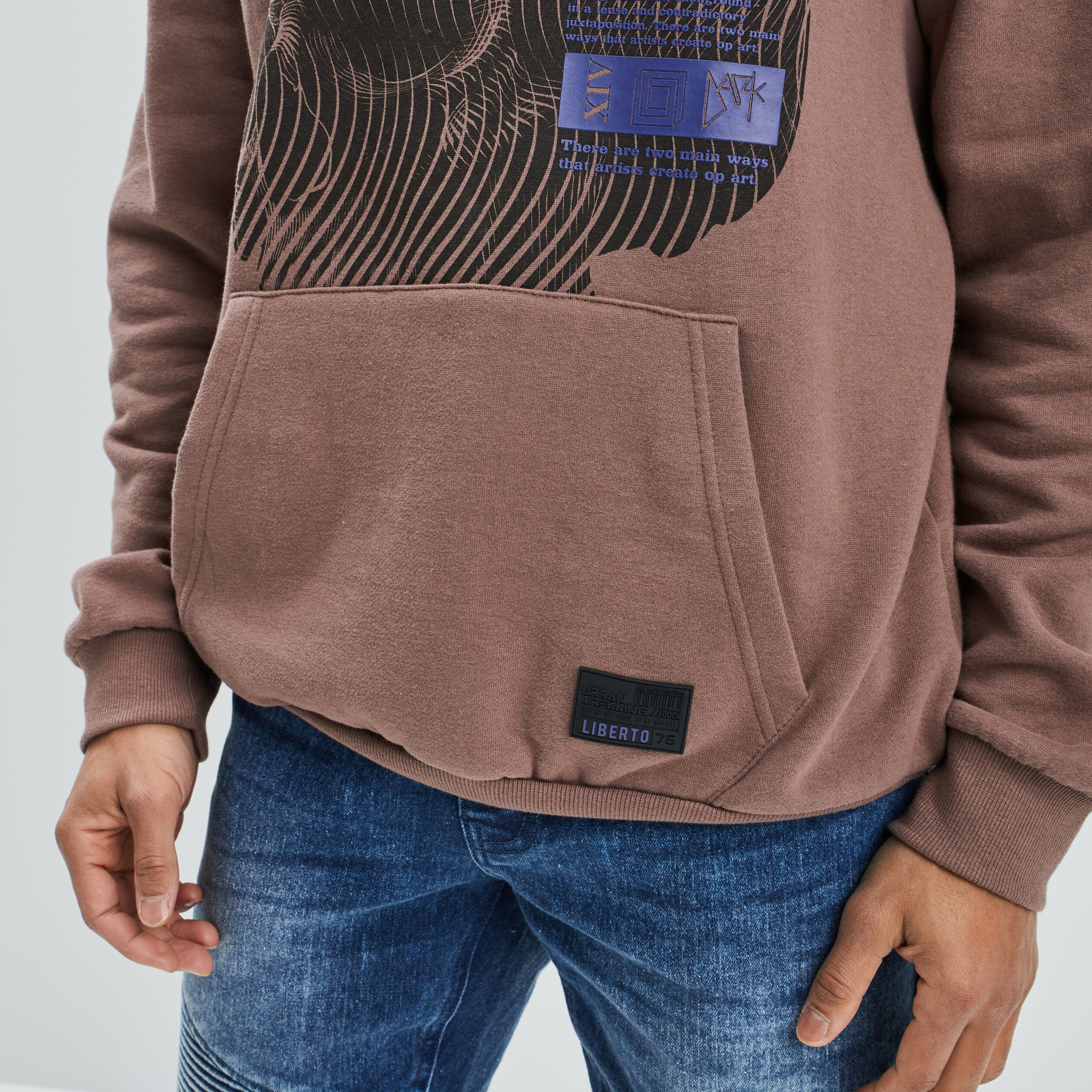 Sweat à capuche hoodie Liberto vieux rose homme | La Halle