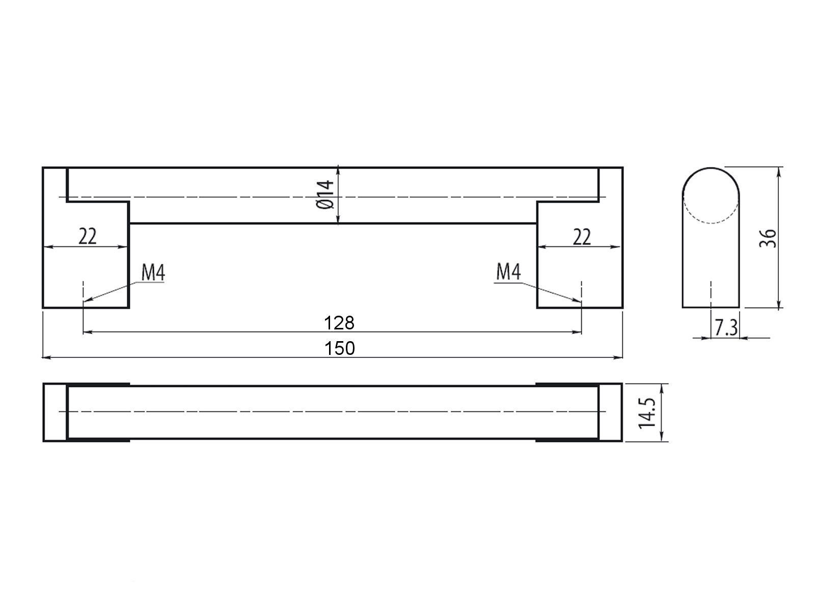 SO-TECH® Möbelgriff Stangengriff E7 Edelstahloptik BA 128 - 320 mm - incl. Schrauben, Griff Schrankgriff Schubladengriff - incl. Schrauben