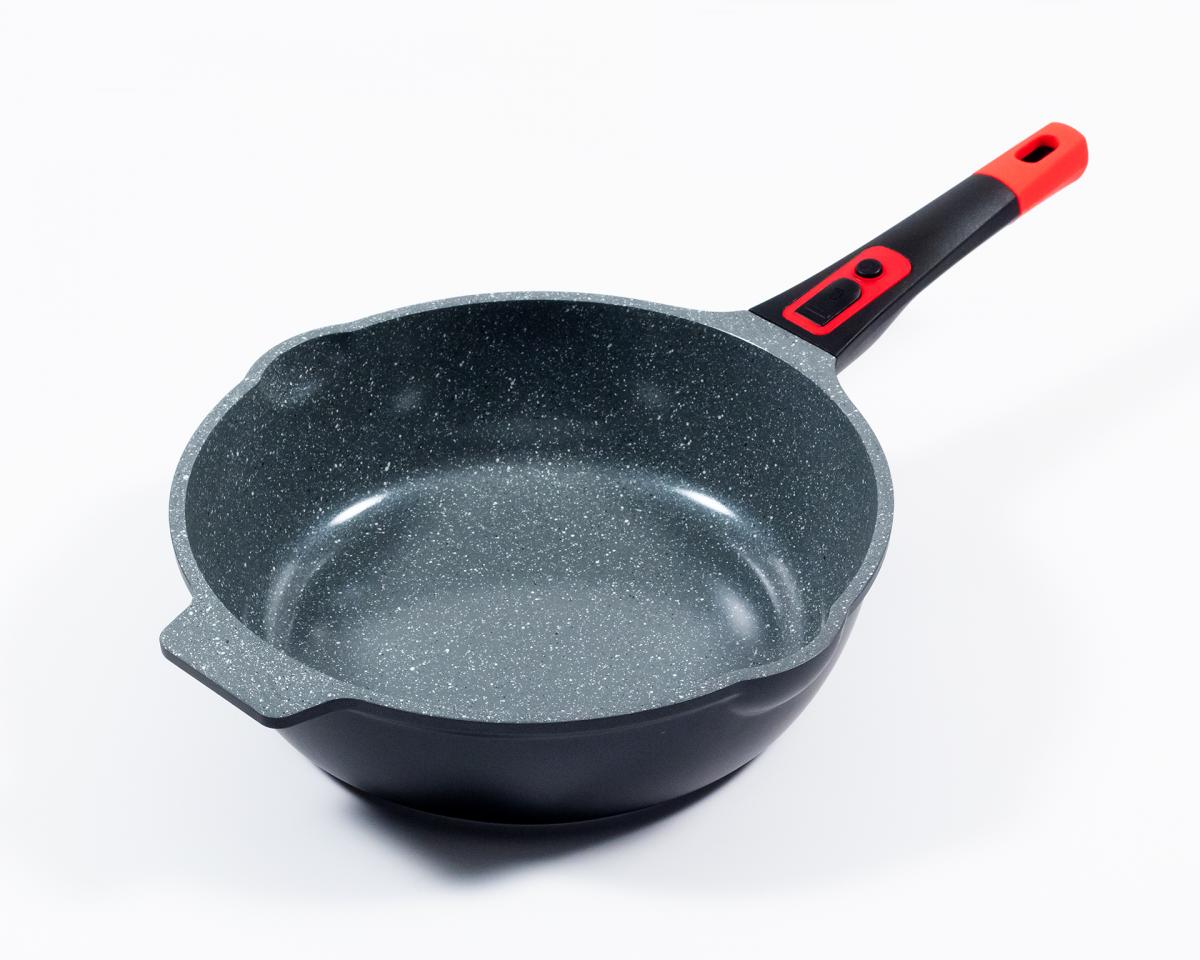 KING Click-Grip Bratpfanne Aluguss mit Keramikbeschichtung Ø32cm mit Glasdeckel