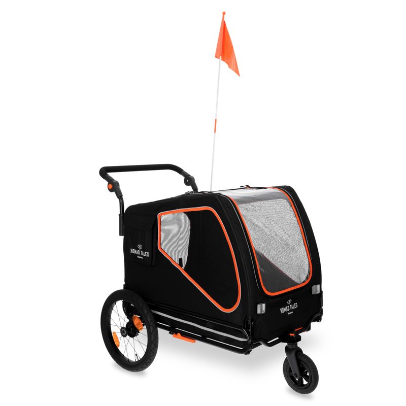 Nomad Tales Spirit Bike Trailer, ebony / tangerine