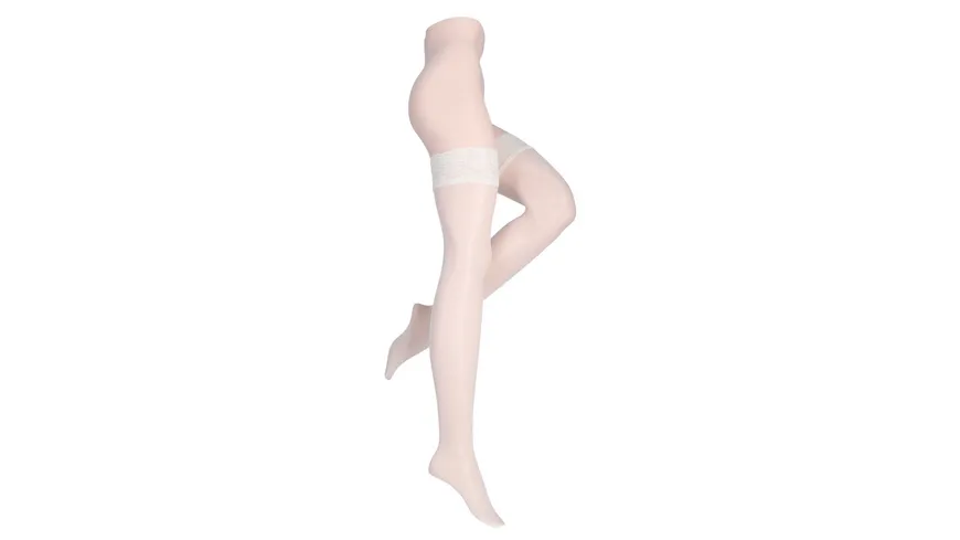 MOVE UP Damen Halterlose Strümpfe Look 20 DEN creme