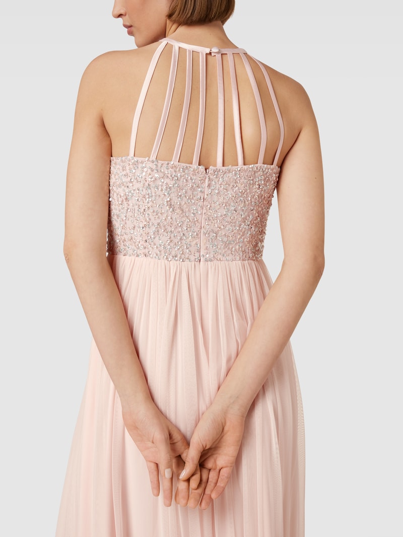 Abendkleid mit Paillettenbesatz in hellrosa