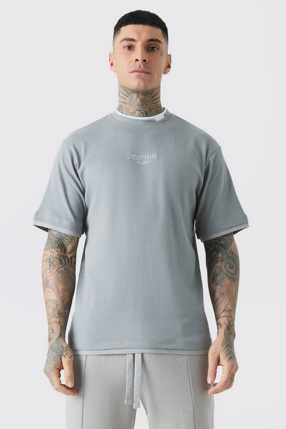 Tall geripptes Edition T-Shirt