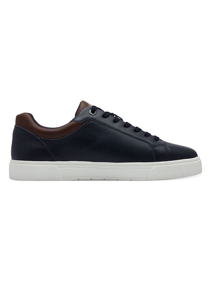 s.Oliver Leder-Sneakers in Dunkelblau günstig kaufen