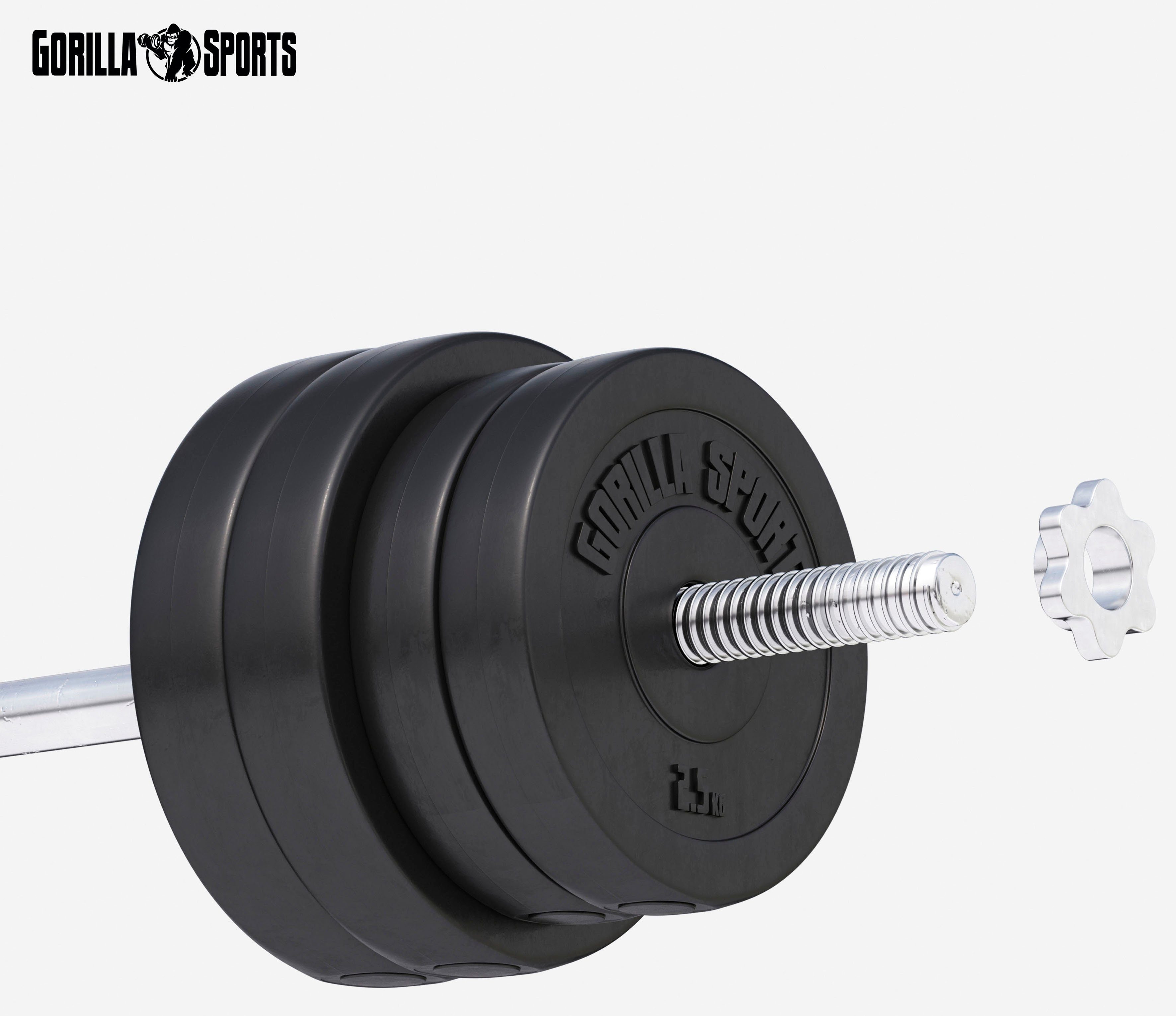 GORILLA SPORTS Hantelscheiben Hantelscheiben-Set 4 x 2,5kg + 4 x 5kg, 30 kg, (Set)
