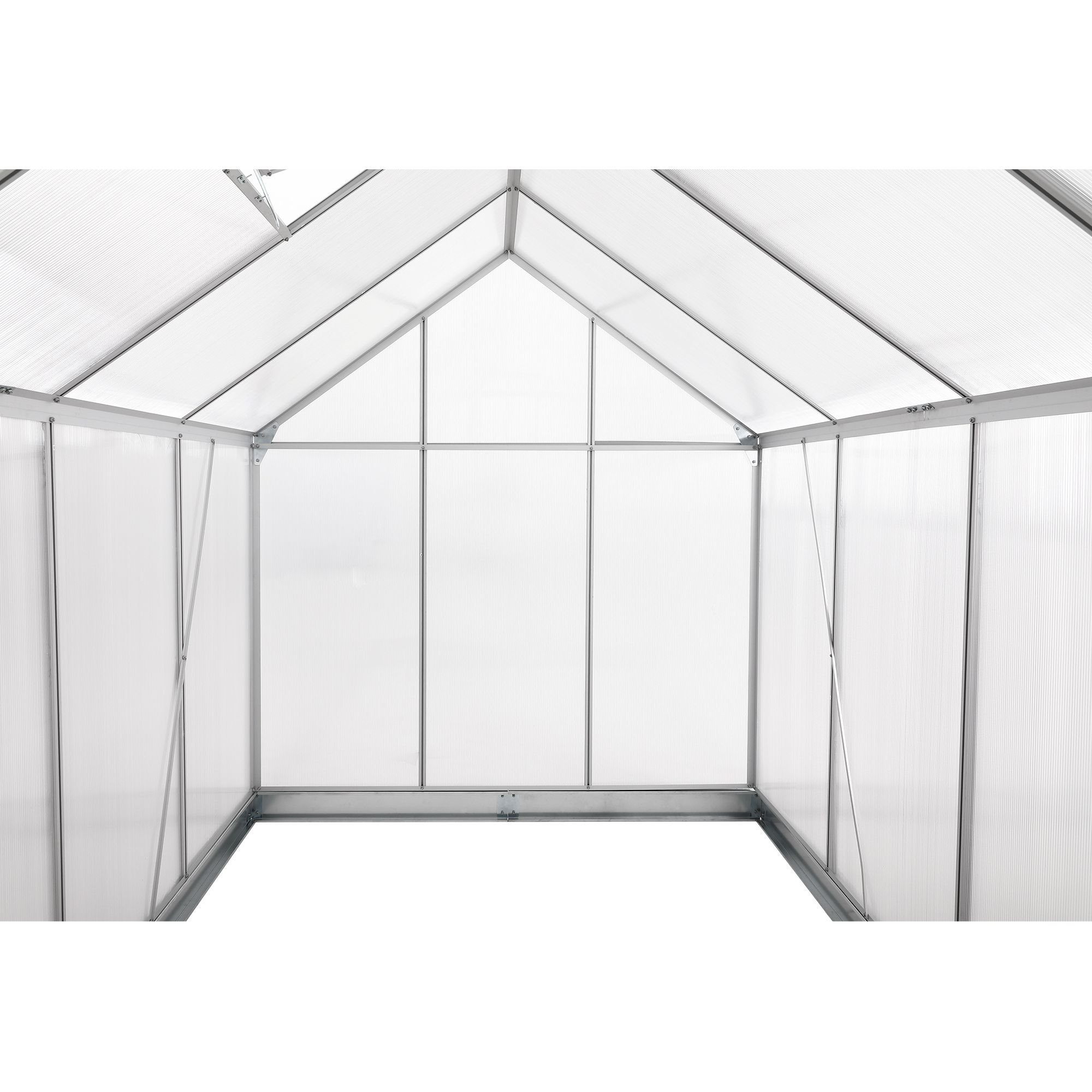Zelsius Gewächshaus Aluminium Gewächshaus SET, 310 x 190 cm, inkl. Fundament, 6mm Platten, BxTxH: 190 x 310 x 190 cm