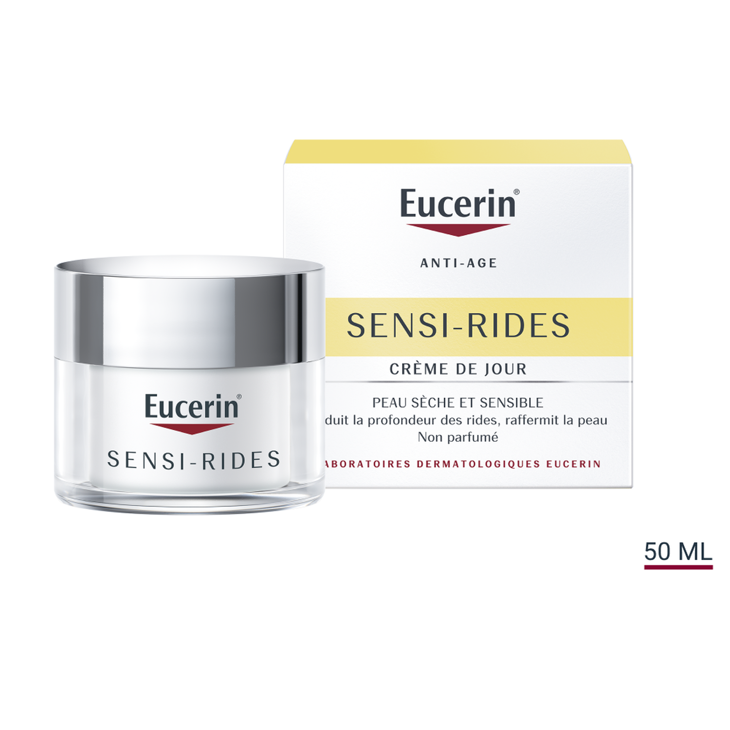 Eucerin Sensi Rides Crème Riche de Jour Anti Rides - Peaux Sèches et Sensibles