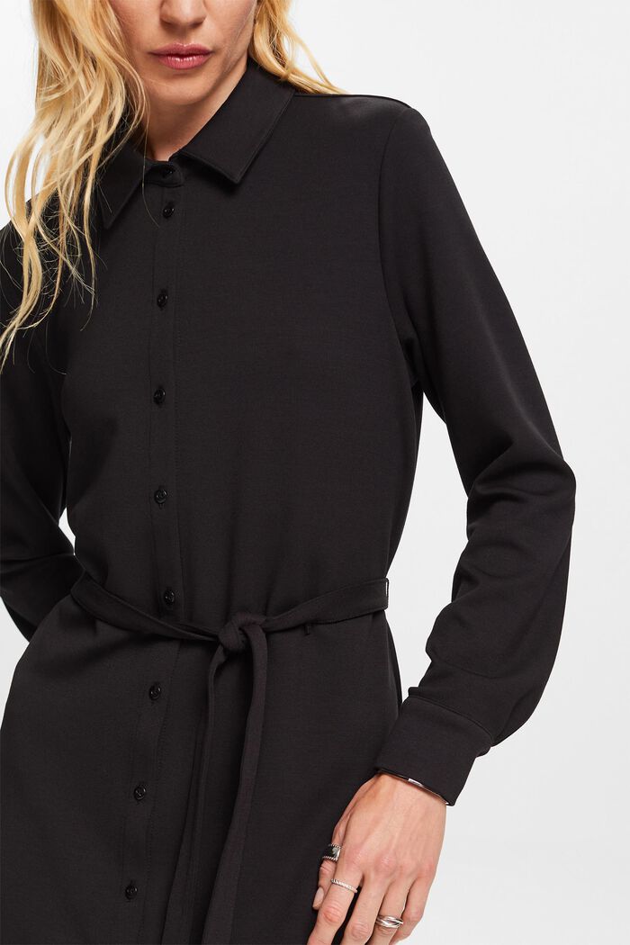 Hemdblusenkleid aus Jersey mit Gürtel