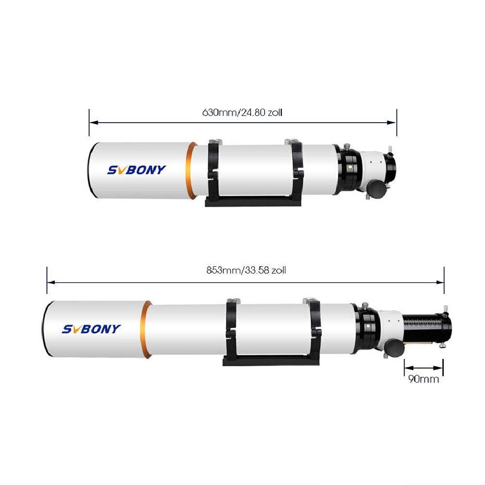 SVBONY Teleskop SV503 ED Teleskop OTA 102F7 Achromatischer Refraktor, Extra Low Dispersion, für Astrofotografie und Visualisierung