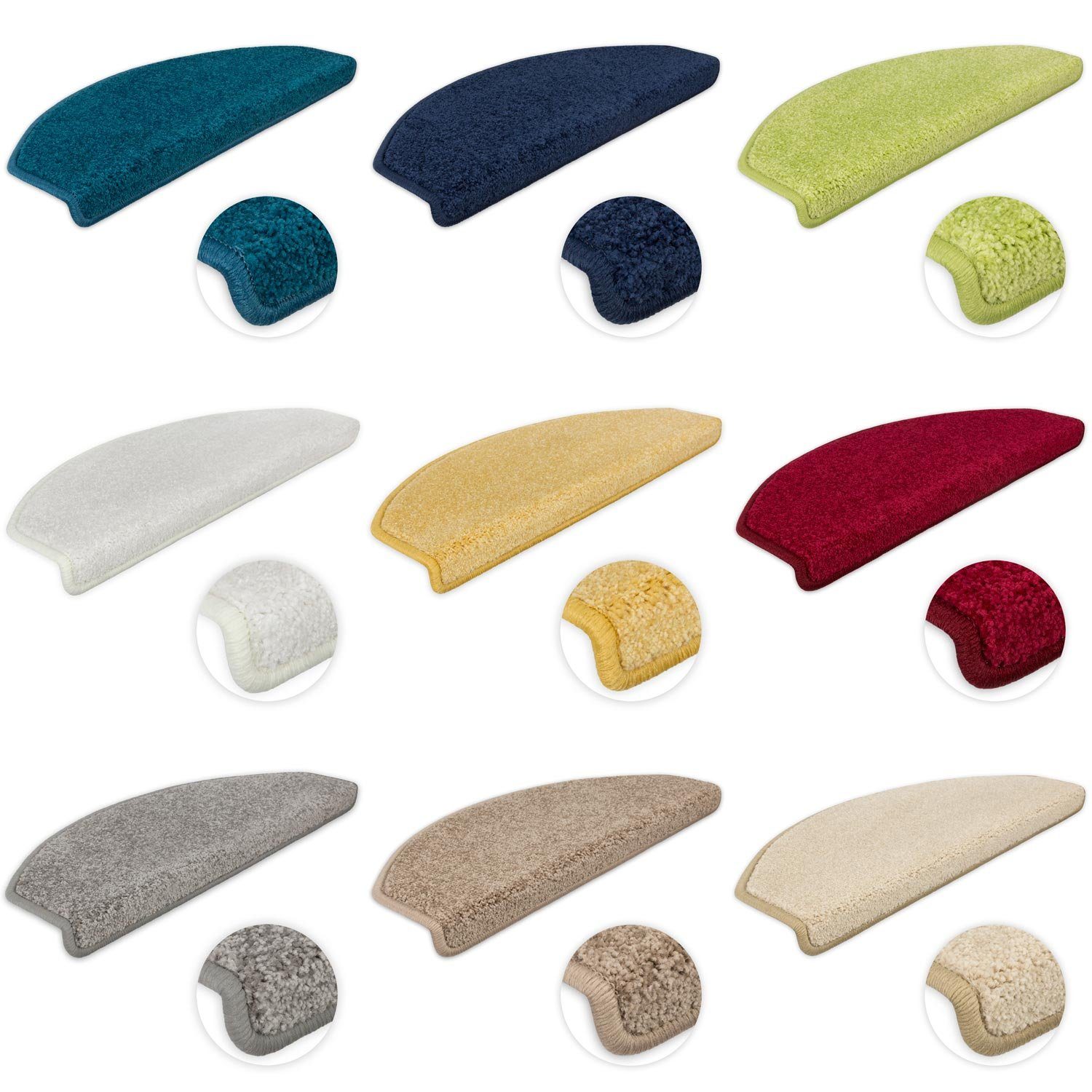 Stufenmatte Stufenmatten Pegasus Halbrund SparSet Weiss 15 Stück, Metzker®, halbrund, Höhe: 8 mm, 15 Stück im Set - Weiss