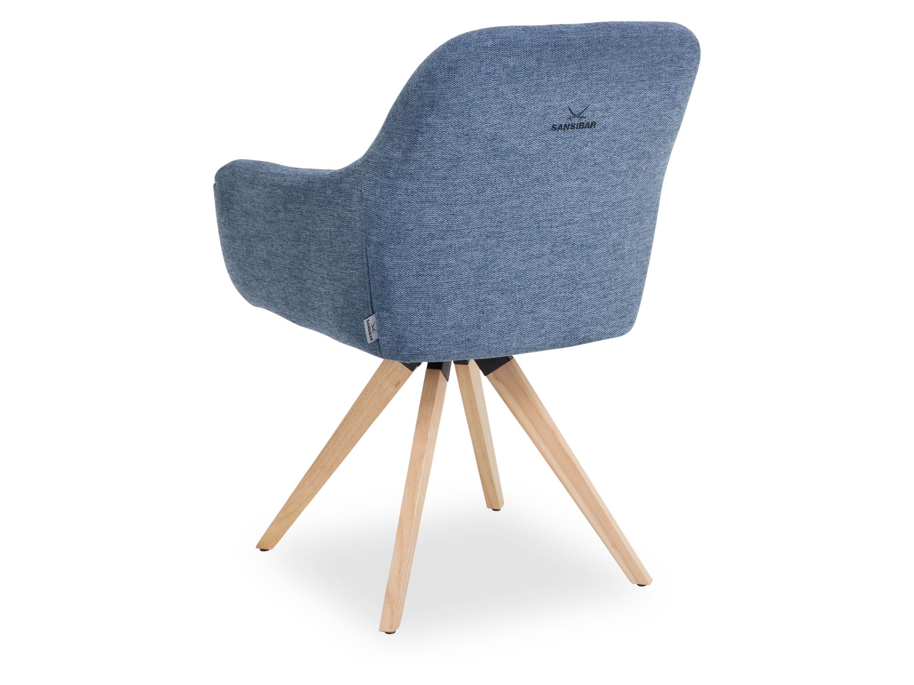 SANSIBAR Living Polsterstuhl Polsterstuhl, Polsterstuhl SANSIBAR SANDE (BHT 60x89x62 cm) BHT 60x89x62 cm blau