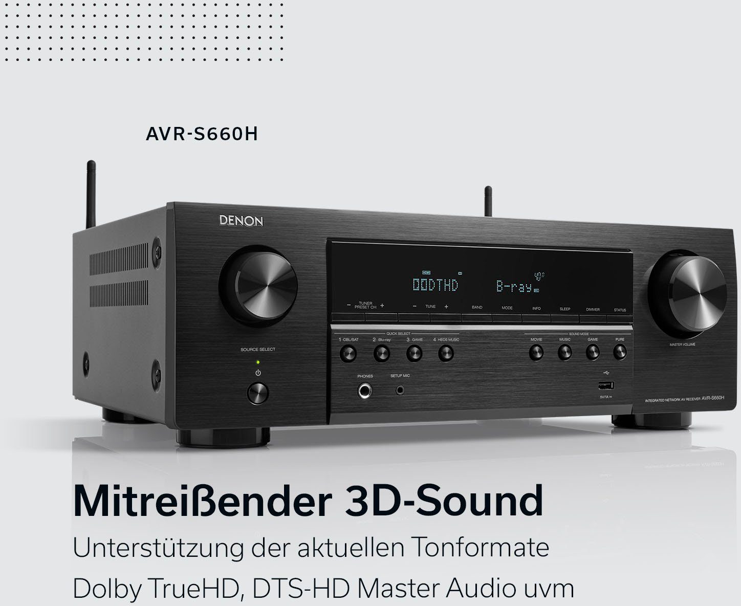 Denon AVR-S660H 8K- 5.2 Heimkinosystem (Bluetooth, LAN (Ethernet), WLAN)