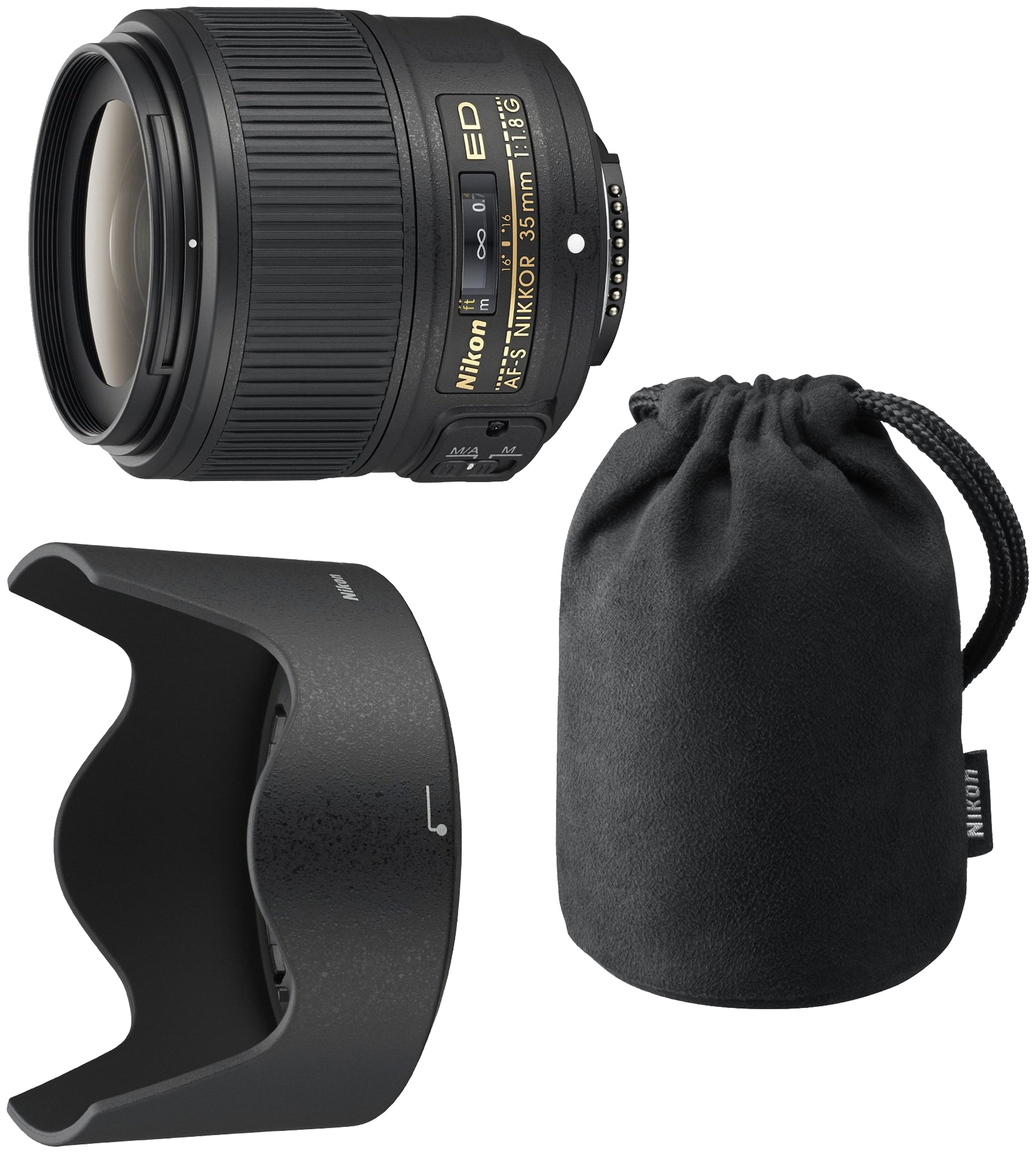 Nikon AF-S NIKKOR 35mm 1:1,8G ED Objektiv, (inkl. HB-70 und CL-0915)