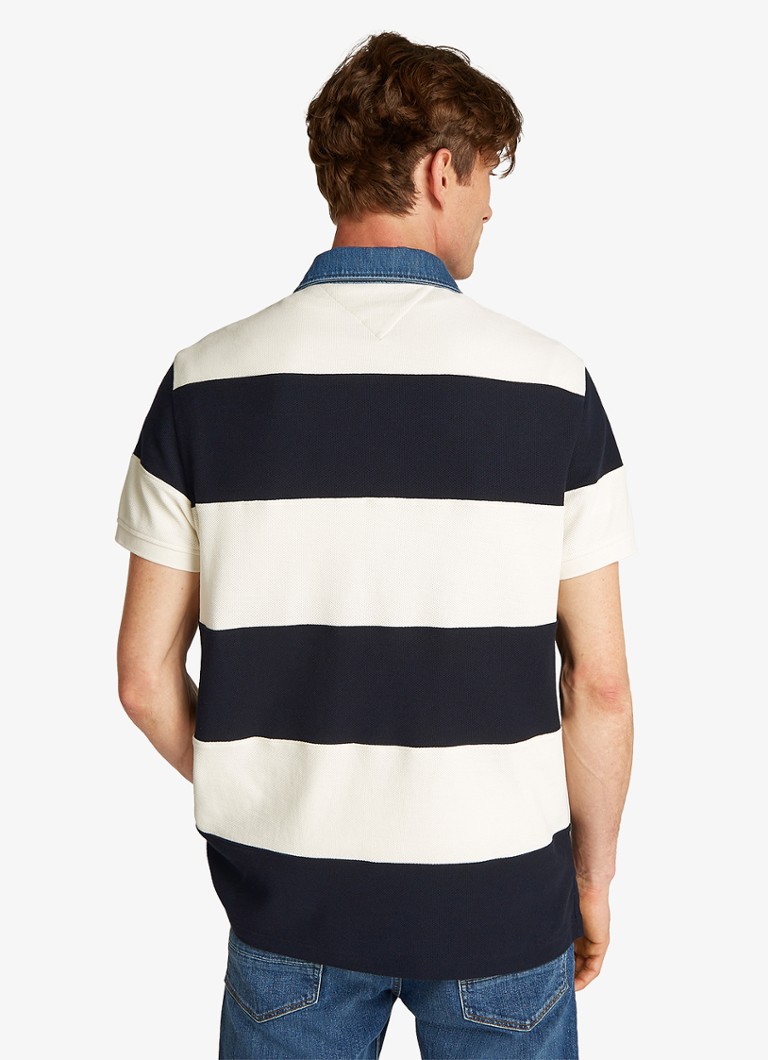 Tommy Hilfiger  Regular fit polo met streepprint en structuur
