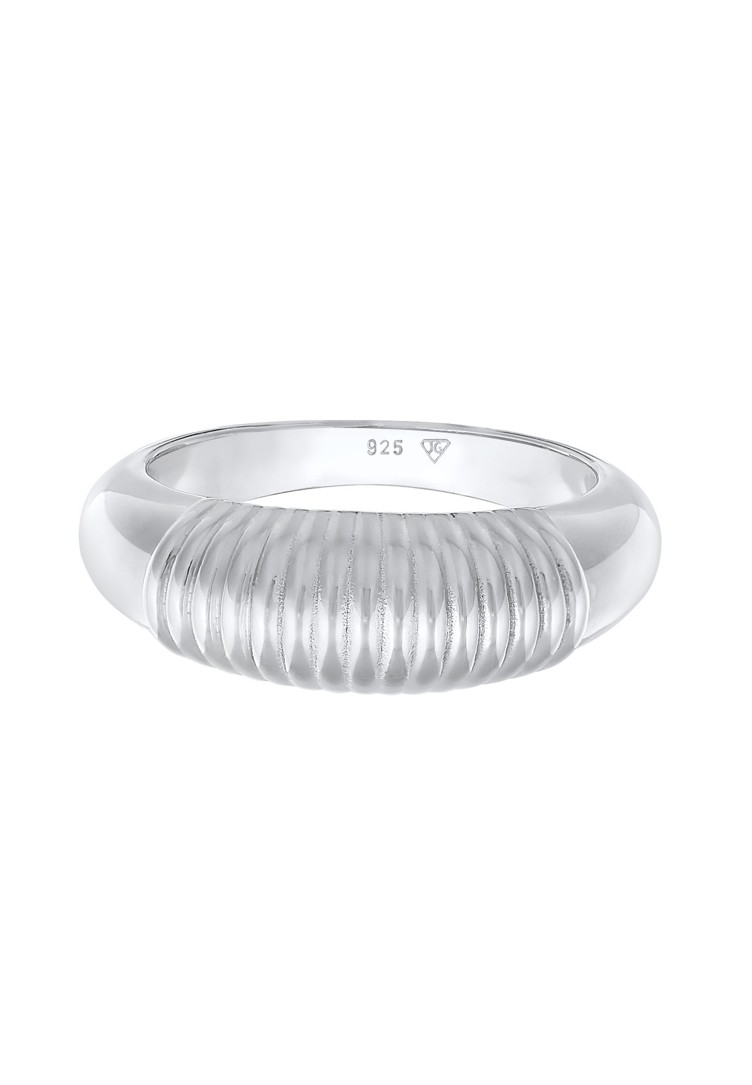 Dámsky prsteň Elli PREMIUM s rebrovaným mohutným dizajnom zo striebra 925 s ródiom