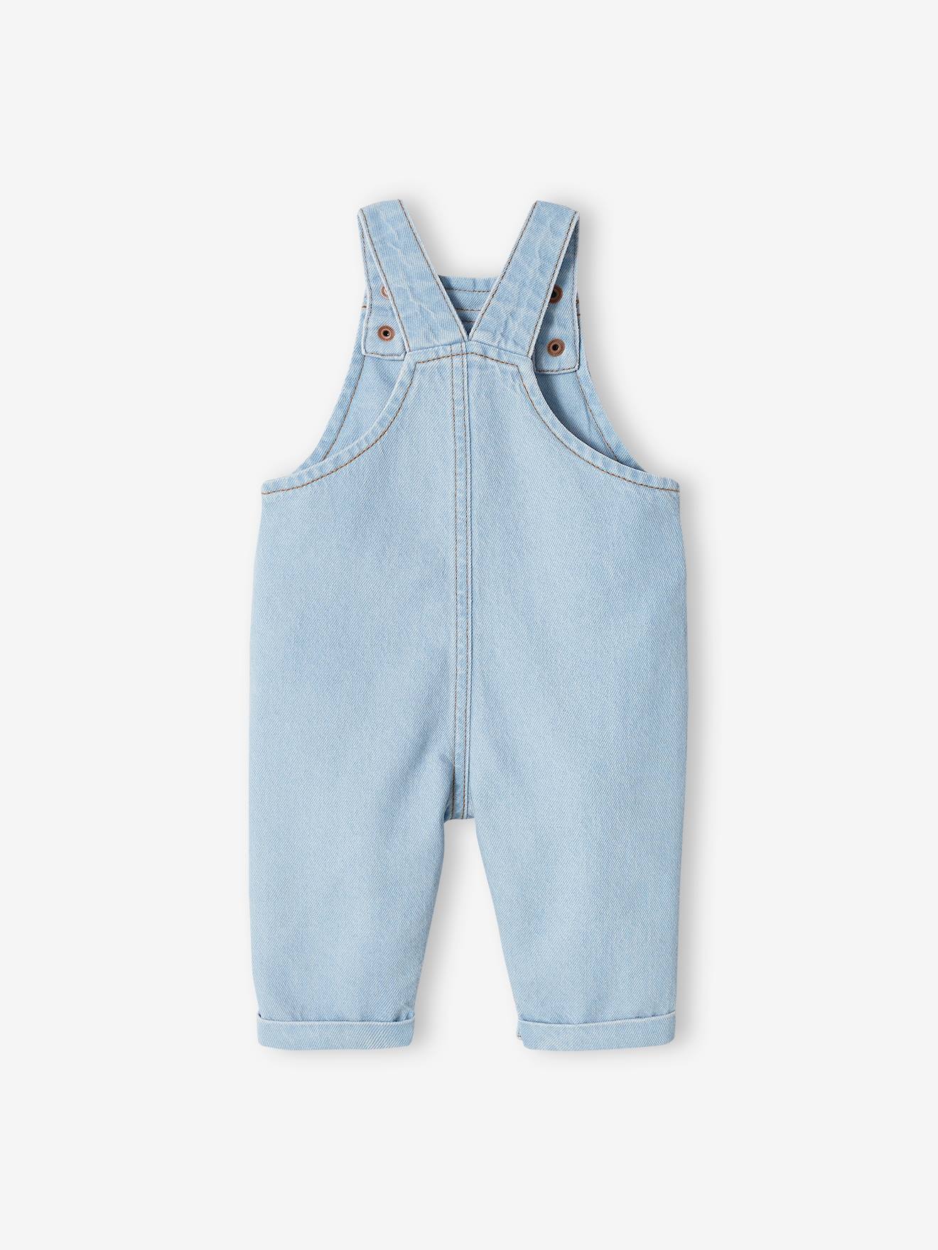 Vertbaudet Baby Latzjeans, Kontrast-Taschen - bleached