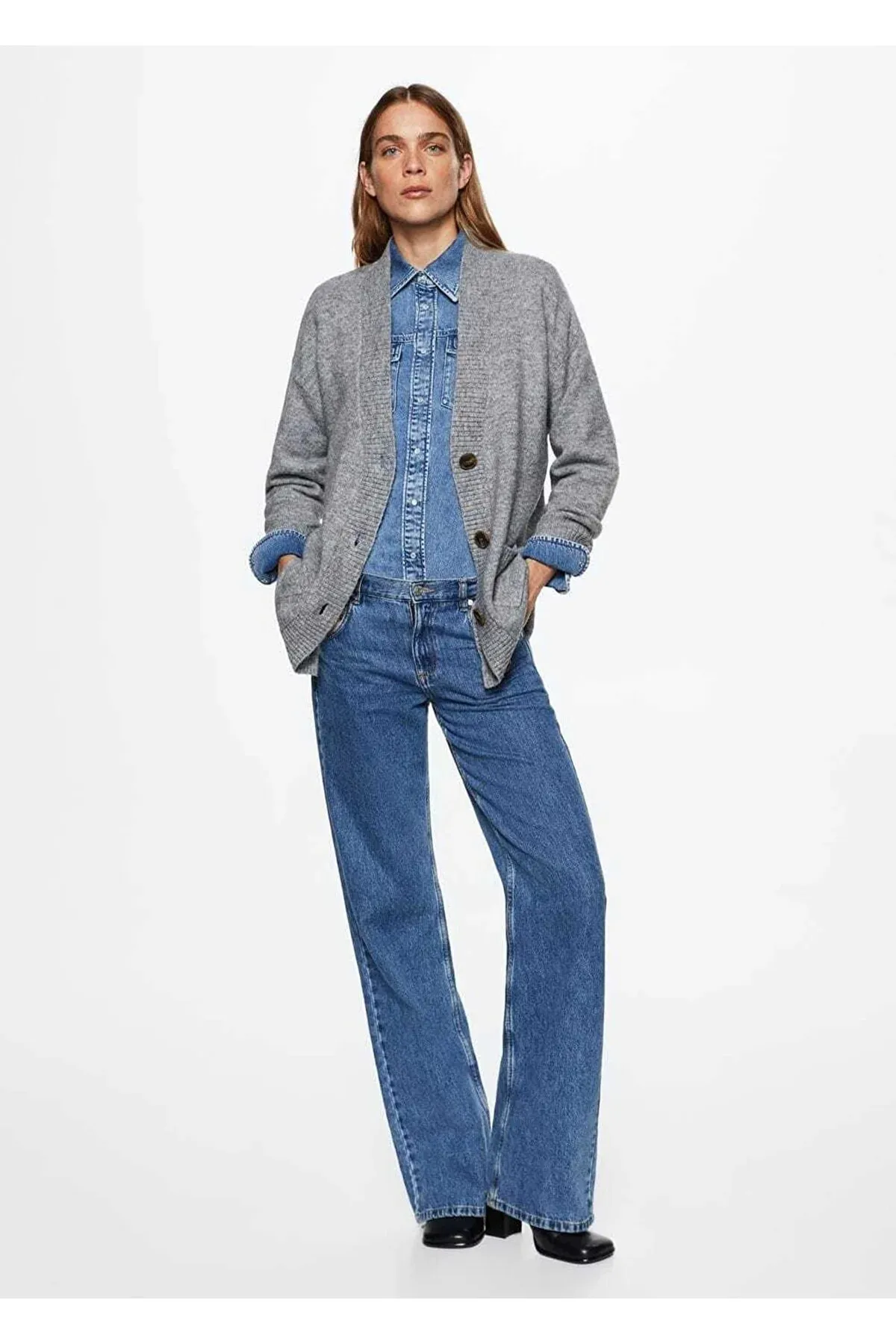MANGO  Grauer Damen-Cardigan 37067714