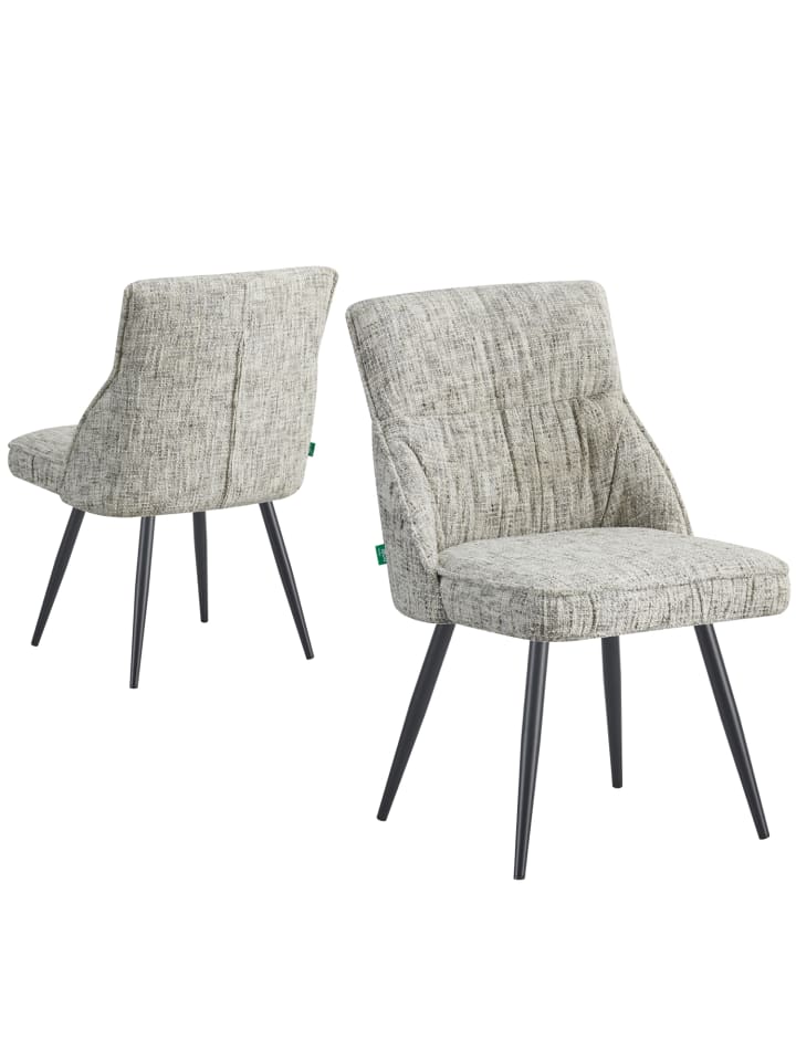 DUBI Möbel 2er-Set: Drehstuhl ALESSIA in Hellgrau - (B)49 x (H)83 x  (T)62 cm günstig kaufen onesize