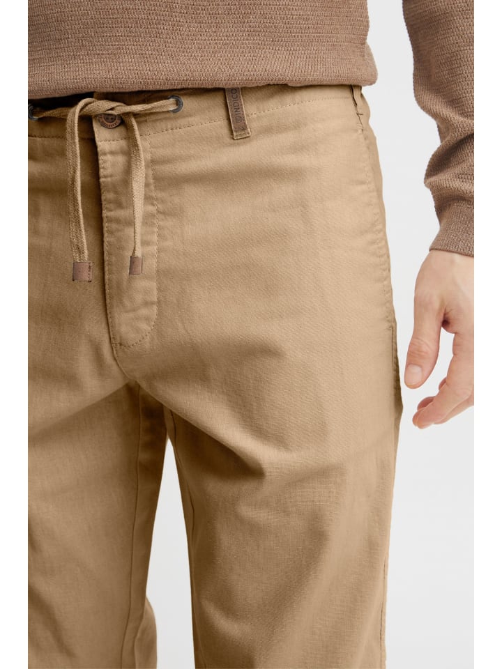 INDICODE Leinenhose IDIves 60017MM lange Hose mit Tunnelzug am Bund in Beige günstig kaufen