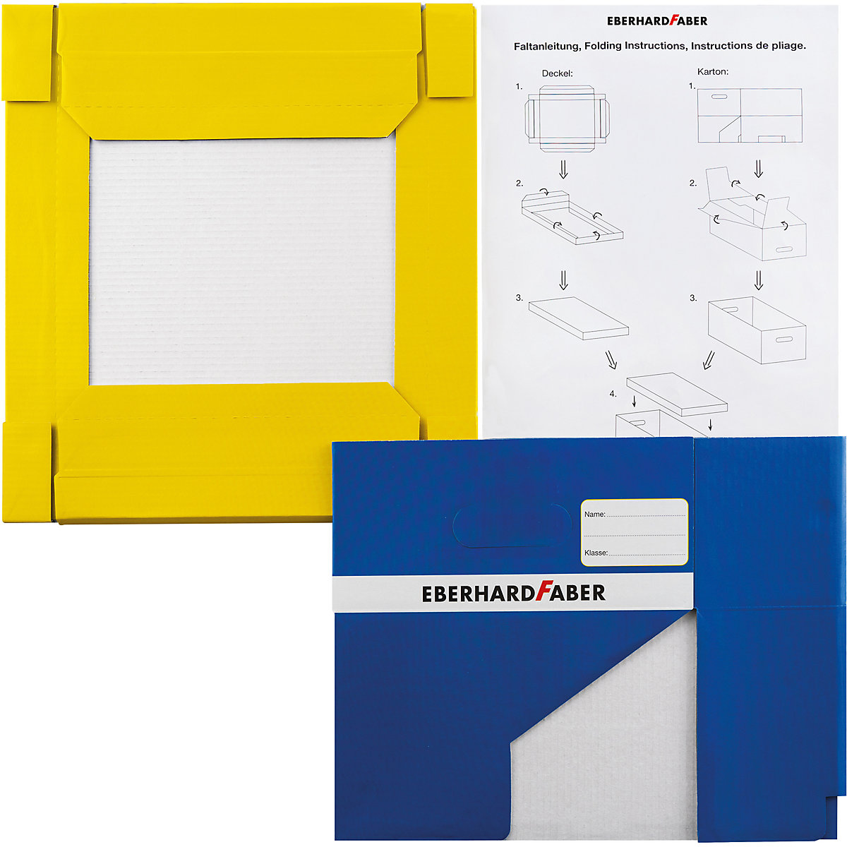 Schulbox/Schulkarton Winner, faltbar, 100% aus recyceltem Papier, 31 x 22 x 9,5 cm