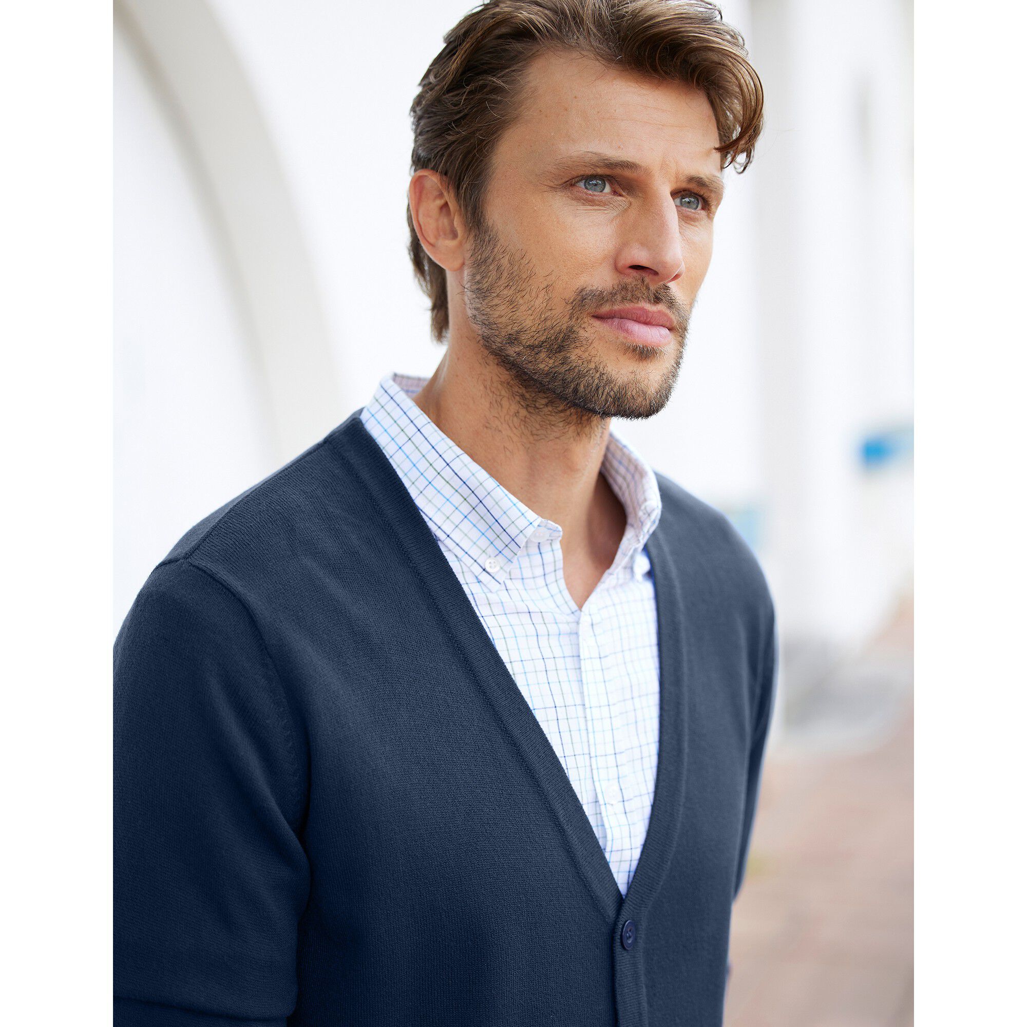 Gilet boutonné manches longues