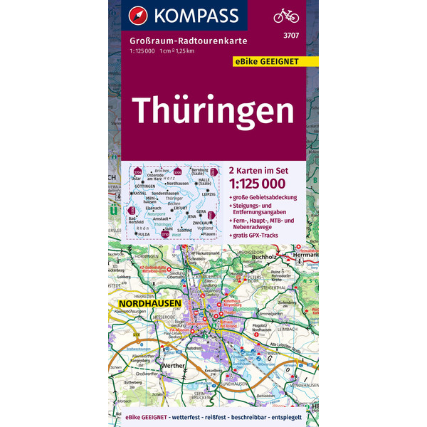 KOMPASS GRK 3703 THÜRINGEN - Wanderkarte