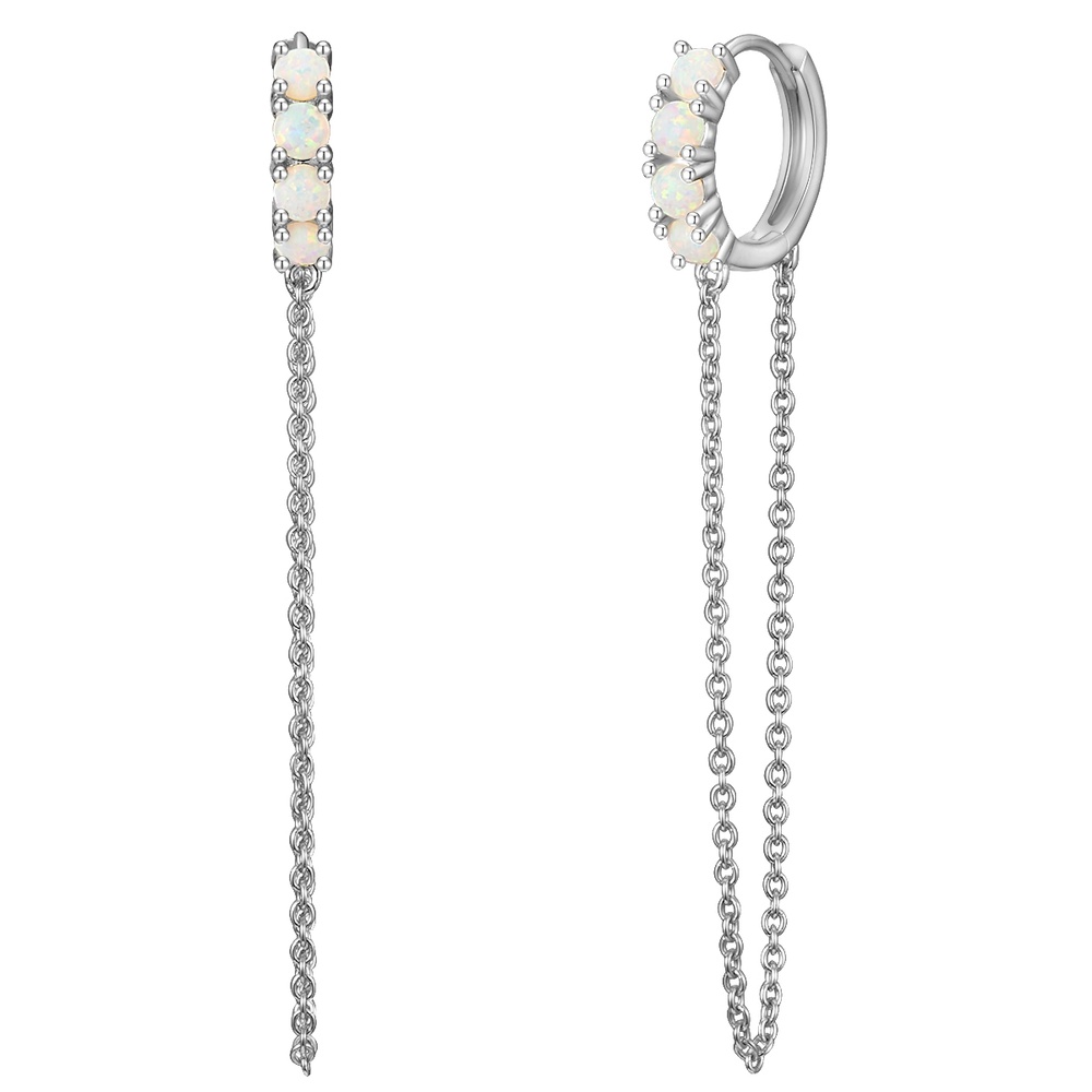 Glanzstücke München Créoles en argent Argent sterling Opale (synth.) en Argent Boucles d'oreilles