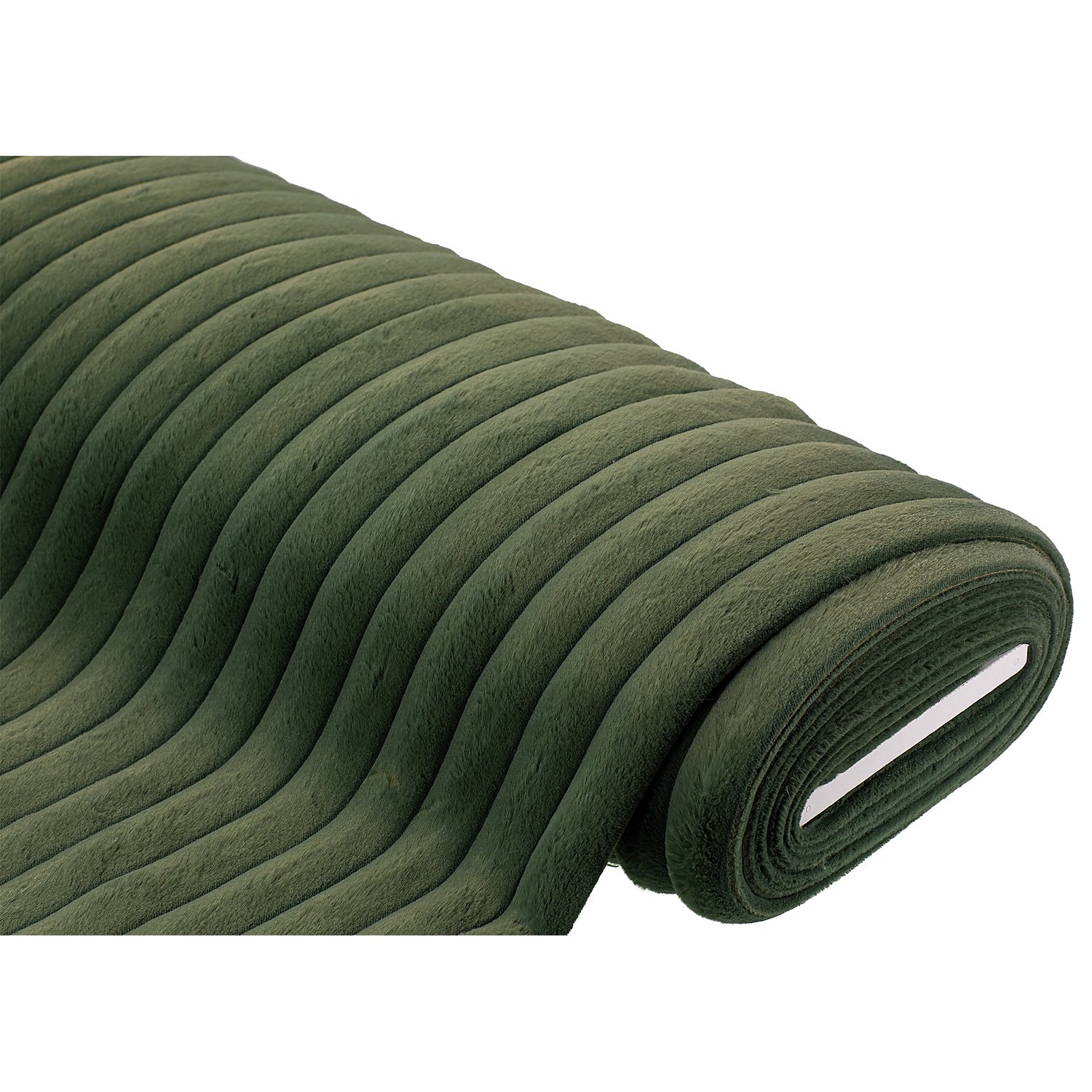 Fellimitat mit Rippen, dunkelgrün, 3,5 cm breite Rippe