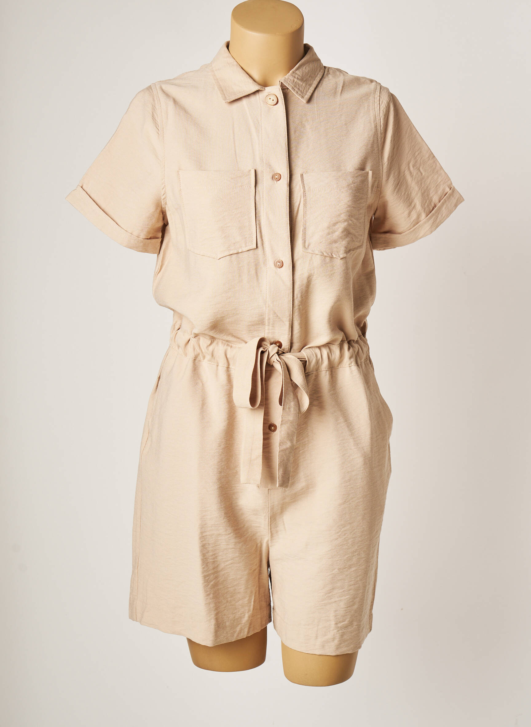 Ichi Combi Shorts Femme couleur beige