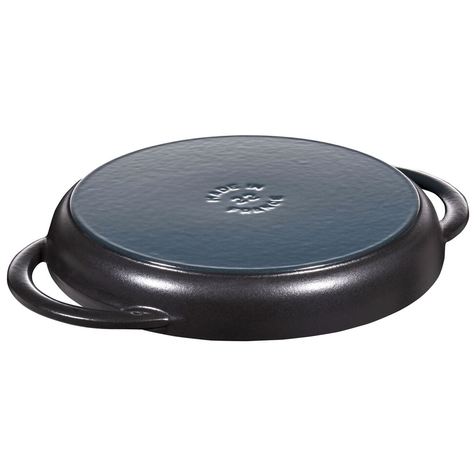 Pure Grill 23 cm, rund, Schwarz, Gusseisen