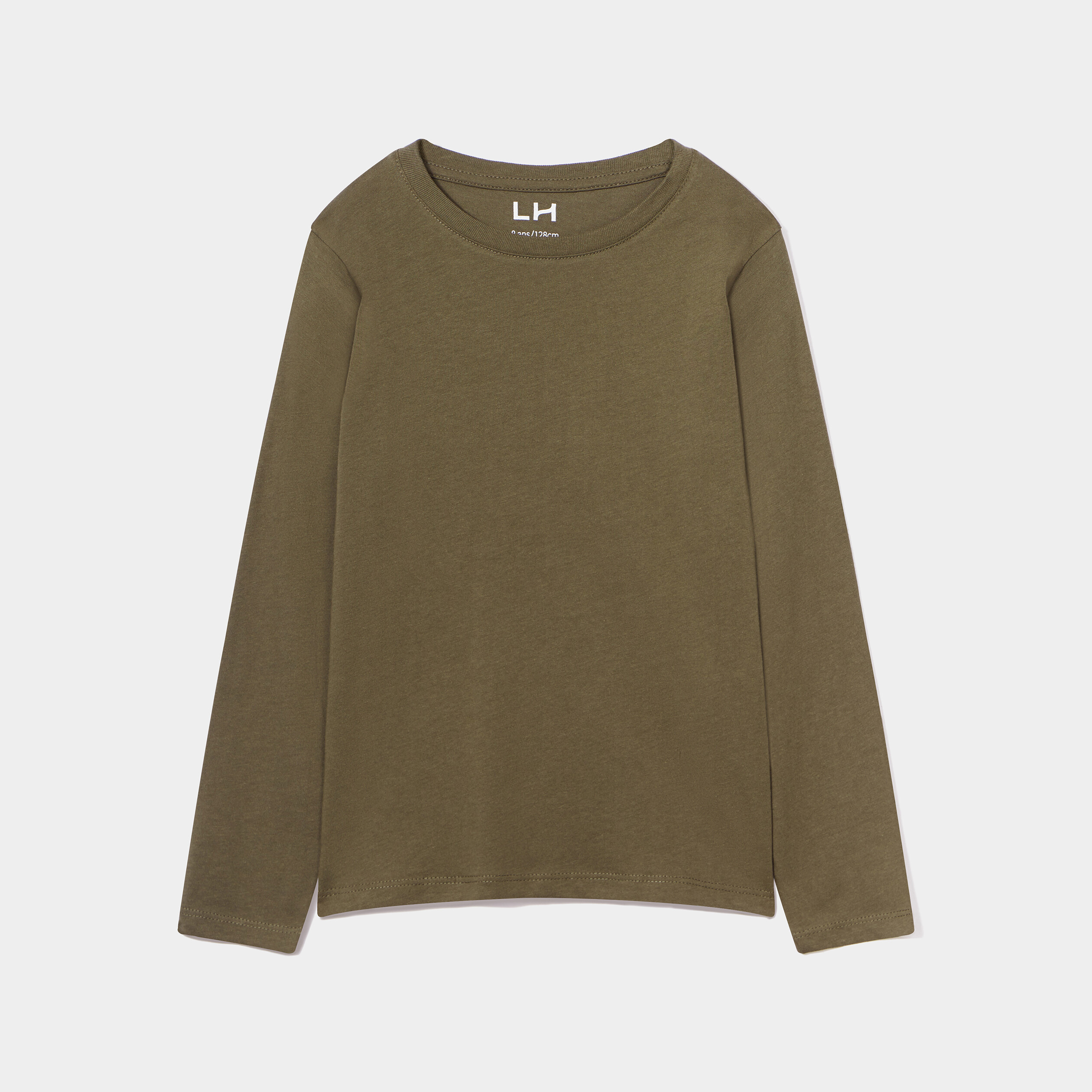 T-shirt manches longues vert kaki garçon | La Halle