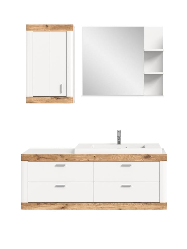 ebuy24 Badmöbelset Laredo 3-teilig Weiß 132 x 48 cm günstig kaufen onesize